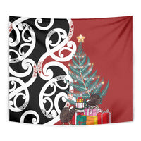 New Zealand Silver Fern Christmas Tree Tapestry Meri Kirihimete - Polynesian Pride