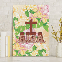 Samoa AIGA Floral Theme Canvas Wall Art Always In God's Arms