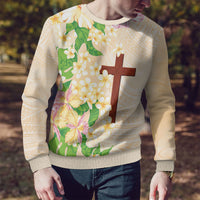 Samoa AIGA Floral Theme Ugly Christmas Sweater Always In God's Arms