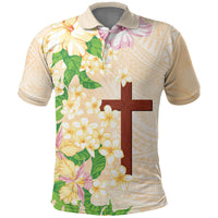Samoa AIGA Floral Theme Polo Shirt Always In God's Arms