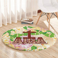 Samoa AIGA Floral Theme Round Carpet Always In God's Arms