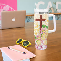 Samoa AIGA Floral Theme Tumbler With Handle Always In God's Arms