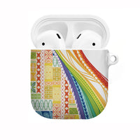 Pasifika Samoa Siapo Malu Tattoo Inspired AirPods Case Fa'afafine Rainbow Theme