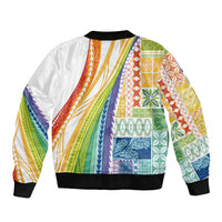 Pasifika Samoa Siapo Malu Tattoo Inspired Bomber Jacket Fa'afafine Rainbow Theme