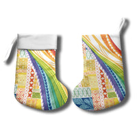 Pasifika Samoa Siapo Malu Tattoo Inspired Christmas Stocking Fa'afafine Rainbow Theme