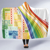 Pasifika Samoa Siapo Malu Tattoo Inspired Hooded Blanket Fa'afafine Rainbow Theme