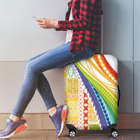 Pasifika Samoa Siapo Malu Tattoo Inspired Luggage Cover Fa'afafine Rainbow Theme