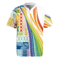 Pasifika Samoa Siapo Malu Tattoo Inspired Rugby Jersey Fa'afafine Rainbow Theme