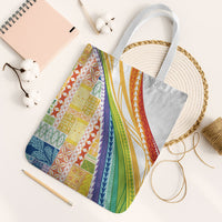 Pasifika Samoa Siapo Malu Tattoo Inspired Tote Bag Fa'afafine Rainbow Theme