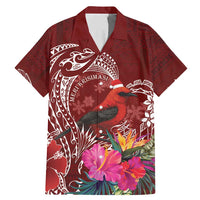 Personalized Samoa Meri Krisimasi Family Matching Mermaid Dress and Hawaiian Shirt Segasegamau'u Mix Siapo LT7 Dad's Shirt - Short Sleeve Red - Polynesian Pride