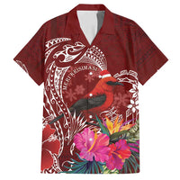 Personalized Samoa Meri Krisimasi Family Matching Tank Maxi Dress and Hawaiian Shirt Segasegamau'u Mix Siapo LT7 Dad's Shirt - Short Sleeve Red - Polynesian Pride