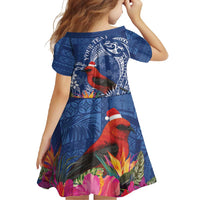 Personalized Samoa Christmas Family Matching Tank Maxi Dress and Hawaiian Shirt Cardinal Honeyeater Mix Siapo