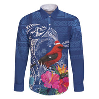 Personalized Samoa Christmas Family Matching Tank Maxi Dress and Hawaiian Shirt Cardinal Honeyeater Mix Siapo