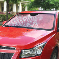 Breast Cancer Awareness Maori Auto Sun Shade Kia Kaha Kia Maia Kia Manawanui - Polynesian Pride
