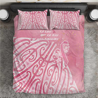 Breast Cancer Awareness Maori Bedding Set Kia Kaha Kia Maia Kia Manawanui - Polynesian Pride