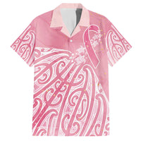 Breast Cancer Awareness Maori Family Matching Off The Shoulder Long Sleeve Dress and Hawaiian Shirt Kia Kaha Kia Maia Kia Manawanui - Polynesian Pride
