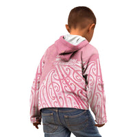 Breast Cancer Awareness Maori Kid Hoodie Kia Kaha Kia Maia Kia Manawanui - Polynesian Pride