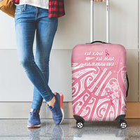 Breast Cancer Awareness Maori Luggage Cover Kia Kaha Kia Maia Kia Manawanui - Polynesian Pride