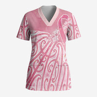Breast Cancer Awareness Maori Scrub Top Kia Kaha Kia Maia Kia Manawanui - Polynesian Pride