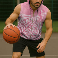 Breast Cancer Awareness Maori Sleeveless Zip Hoodie Kia Kaha Kia Maia Kia Manawanui LT7 - Polynesian Pride