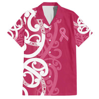 Breast Cancer Awareness Maori Family Matching Off The Shoulder Long Sleeve Dress and Hawaiian Shirt Koru Kowhaiwhai - Polynesian Pride