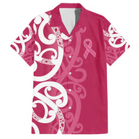 Breast Cancer Awareness Maori Family Matching Short Sleeve Bodycon Dress and Hawaiian Shirt Koru Kowhaiwhai - Polynesian Pride