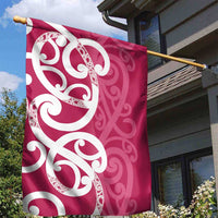 Breast Cancer Awareness Maori Garden Flag Koru Kowhaiwhai - Polynesian Pride