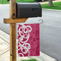 Breast Cancer Awareness Maori Garden Flag Koru Kowhaiwhai - Polynesian Pride