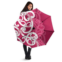 Breast Cancer Awareness Maori Umbrella Koru Kowhaiwhai - Polynesian Pride
