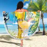 Funny Tropical Christmas Beach Blanket Tis The Season To Get Tipsy