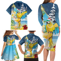 Funny Tropical Christmas Family Matching Long Sleeve Bodycon Dress and Hawaiian Shirt Tis The Season To Get Tipsy LT7 - Polynesian Pride