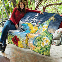 Funny Tropical Christmas Quilt Tis The Season To Get Tipsy LT7 - Polynesian Pride