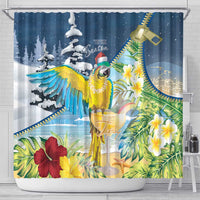 Funny Tropical Christmas Shower Curtain Tis The Season To Get Tipsy LT7 - Polynesian Pride