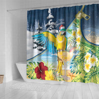 Funny Tropical Christmas Shower Curtain Tis The Season To Get Tipsy LT7 - Polynesian Pride