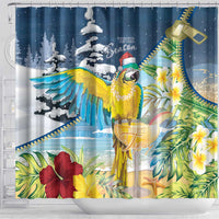 Funny Tropical Christmas Shower Curtain Tis The Season To Get Tipsy LT7 - Polynesian Pride