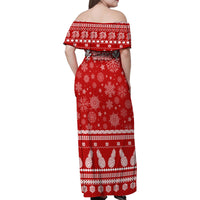Hawaii Pineapple Christmas Family Matching Off Shoulder Maxi Dress and Hawaiian Shirt Mele Kalikimaka LT7 - Polynesian Pride