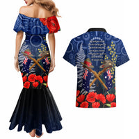 Anzac Couples Matching Mermaid Dress and Hawaiian Shirt Australia Aboriginal Mix New Zealand Slouch Hats LT7 - Polynesian Pride