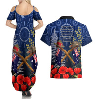 Anzac Couples Matching Summer Maxi Dress and Hawaiian Shirt Australia Aboriginal Mix New Zealand Slouch Hats LT7 - Polynesian Pride