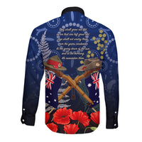 Anzac Long Sleeve Button Shirt Ausralia Aboriginal Mix New Zealand Slouch Hats LT7 - Polynesian Pride