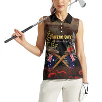 Australia - New Zealand ANZAC Women Sleeveless Polo Shirt Gallipoli ANZAC Cove Landing LT7 - Polynesian Pride
