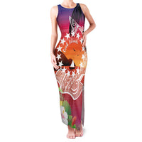 Kia Orana Cook Islands Family Matching Tank Maxi Dress and Hawaiian Shirt Sunset Dream