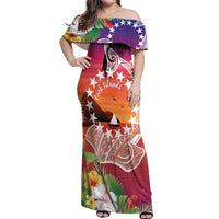 Kia Orana Cook Islands Off Shoulder Maxi Dress Sunset Dream