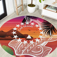 Kia Orana Cook Islands Round Carpet Sunset Dream LT7 Art - Polynesian Pride