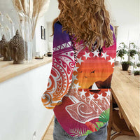 Kia Orana Cook Islands Women Casual Shirt Sunset Dream LT7 - Polynesian Pride