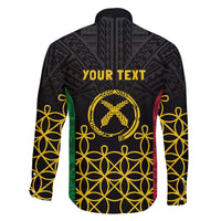 Vanuatu Indipendens Dei Family Matching Long Sleeve Bodycon Dress and Hawaiian Shirt Tribal Sand Drawing LT7 - Polynesian Pride
