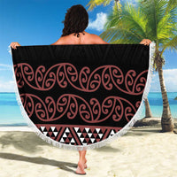 Maori Taniko Patterns Beach Blanket Brown Niho Taniwha Mix Paatiki Motifs