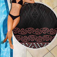 Maori Taniko Patterns Beach Blanket Brown Niho Taniwha Mix Paatiki Motifs