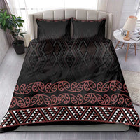 Maori Taniko Patterns Bedding Set Brown Niho Taniwha Mix Paatiki Motifs