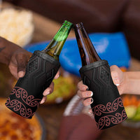 Maori Taniko Patterns 4 in 1 Can Cooler Tumbler Brown Niho Taniwha Mix Paatiki Motifs