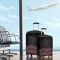 Maori Taniko Patterns Luggage Cover Brown Niho Taniwha Mix Paatiki Motifs LT7 - Polynesian Pride